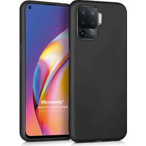 Matte Silicone Oppo Reno 5 Lite Kılıf Siyah
