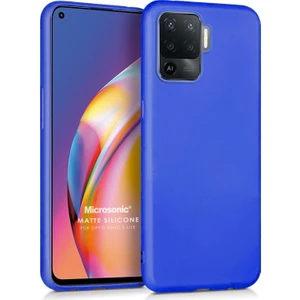 Matte Silicone Oppo Reno 5 Lite Kılıf Mavi