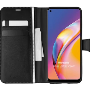 Oppo Reno 5 Lite Kılıf Delux Leather Wallet Siyah