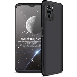 Xiaomi Redmi Note 10 Kılıf Double Dip 360 Protective Siyah