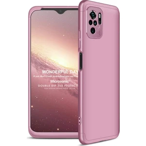 Xiaomi Redmi Note 10S Kılıf Double Dip 360 Protective Rose Gold