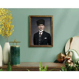 Bk Gift Atatürk Tasarımlı Doğal Masif Ahşap Çerçeveli Tablo21