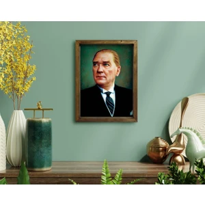 Bk Gift Atatürk Tasarımlı Doğal Masif Ahşap Çerçeveli Tablo13