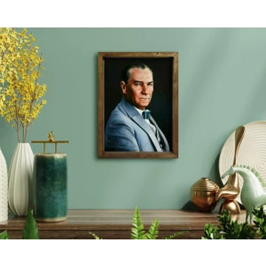 Bk Gift Atatürk Tasarımlı Doğal Masif Ahşap Çerçeveli Tablo3