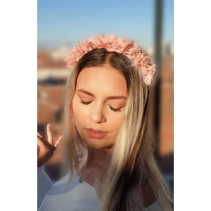 232A - Çiçekli Şık Broşlu Taç, Lohusa Tacı, Frida, Özel Gün Tacı