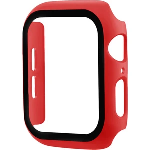 Apple Watch Uyumlu 44MM Için Tpu Çerçeveli Ekran Koruyuculu Ön Çerçeve Kılıf Kırmızı