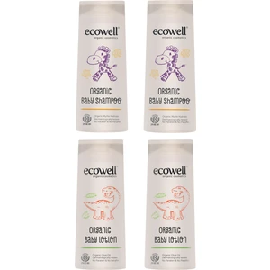Organik Bebek Bakım 4lü Set - Organik Bebek Şampuanı (2x300 ml) ve Bebe Losyon (2x300 ml)