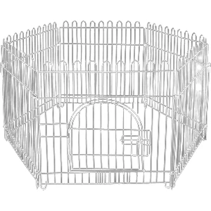 Beyaz  Metal Köpek Çiti 75X70 cm