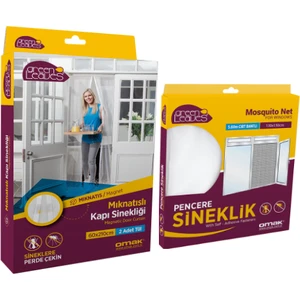 Mıknatıslı Kapı Sinekliği 2X(60X210) cm + Pencere Sinekliği 130X150 cm