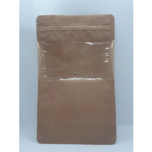 Ambalaj (100 Adet) Kraft Kilitli Poşet Geniş Pencereli Torba 16X27+4