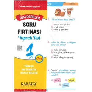 Karatay Yayınları 1. Sınıf Tüm Dersler Yaprak Test