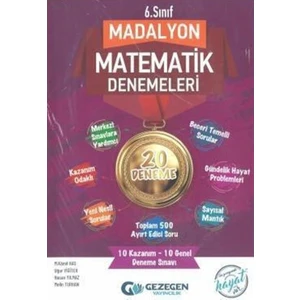 Gezegen Yayıncılık 6.Sınıf Madalyon Matematik 20 Deneme