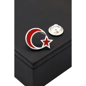 Akyüz Gümüş Ay Yıldız Mineli Gümüş Rozet 018