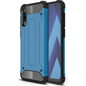 noktaks - Samsung Galaxy A70 - Kılıf Çift Katman Zırh Tank Crash Military Kapak - Mavi - T7958
