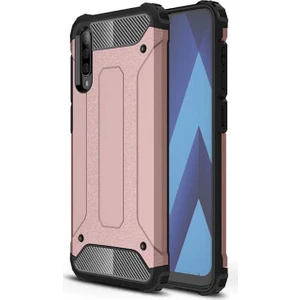 noktaks - Samsung Galaxy A70 - Kılıf Çift Katman Zırh Tank Crash Military Kapak - Rose Gold - T7958