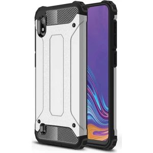 - Samsung Galaxy A10 - Kılıf Çift Katman Zırh Tank Crash Military Kapak - Gri - T7953