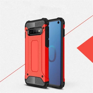 - Samsung Galaxy S10E - Kılıf Çift Katman Zırh Tank Crash Military Kapak - Kırmızı - T7542