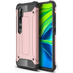 - Xiaomi Mi Note 10 - Kılıf Çift Katman Zırh Tank Crash Military Kapak - Rose Gold - T10875