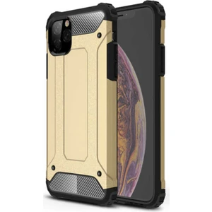 - Apple iPhone 11 Pro - Kılıf Çift Katman Zırh Tank Crash Military Kapak - Gold - T9910