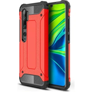 - Xiaomi Mi Note 10 - Kılıf Çift Katman Zırh Tank Crash Military Kapak - Kırmızı - T10875