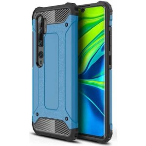 - Xiaomi Mi Note 10 - Kılıf Çift Katman Zırh Tank Crash Military Kapak - Mavi - T10875