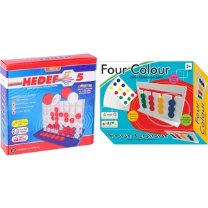 Hedef 5 Zeka Akıl ve Strateji Oyunu&Four Colour-Montessori Zeka Oyunu-Rubik Abaküs (İki Oyun Bir Arada)