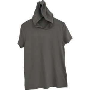 Raf Coll Basic Füme Unisex Kısa Kollu Kapüşonlu Slim Fit T-Shirt
