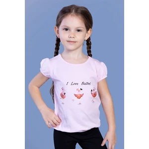 Toontoy Kids Toontoy Kız Çocuk Lastikli Büzgü Detaylı Baskılı Tişört