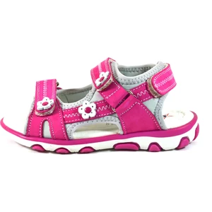 Tam  Pembe Deri Kız Çocuk Sandalet (26-30)