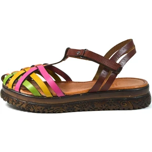 Hakiki Deri Kahve Kız Çocuk Gladyatör Bodrum Sandalet