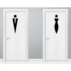 Bk Gift Wc Tasarımlı Kapı Sticker-4