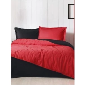 Colormix Kırmızı Siyah Desensiz Düz Nevresim Takımı Tek Kişilik