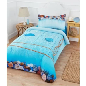 Mavi Tek Kişilik Nevresim Takımı Milos