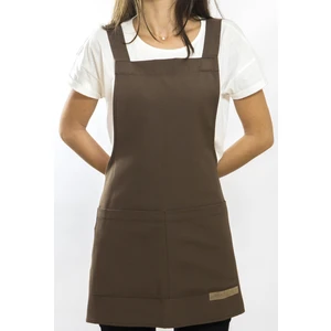 Özel Tasarım Barista Ahşap Seramik Kuaför Önlük 05B Monet Kahve