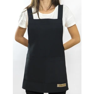 Özel Tasarım Barista Ahşap Seramik Kuaför Önlük 05B Monet Siyah
