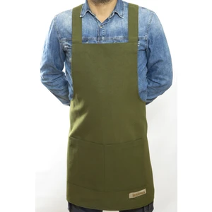 Özel Tasarım Barista Ahşap Seramik Kuaför Önlük 05 Monet Yeşil