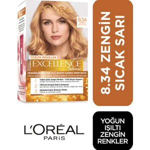 L'Oréal Paris Loreal Paris Saç Boyası - Excellence Intense 8.34 Zengin Sıcak Sarı