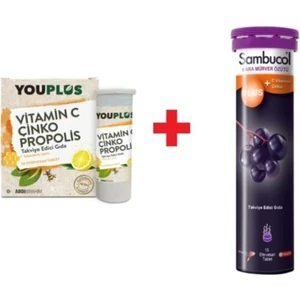 Plus Efervesan 15 Tablet + You Plus Vitamin C, Çinko, Propolis 20 Efervesan