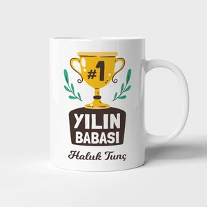Kişiye Özel Hediye Isimli Babalar Günü Yılın Babası Baskılı Kupa Bardak 6906