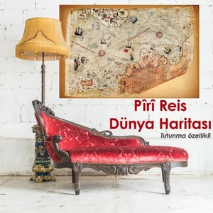 Pi Papers Piri Reis Dünya Haritası - Yapışkansız Tutunan Akıllı Kağıt
