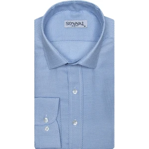 Slim Fit Armür Desenli Erkek Gömlek