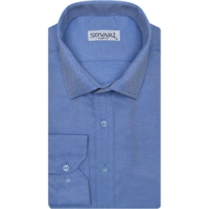 Slim Fit Armür Desenli Erkek Gömlek