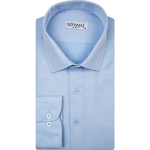 Slim Fit Armür Desenli Erkek Gömlek
