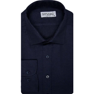 Slim Fit Armür Desenli Erkek Gömlek