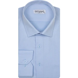 Slim Fit Armür Desenli Erkek Gömlek