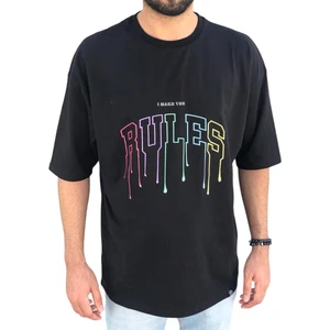 Insane Minds Rules Baskılı Oversize T-Shirt