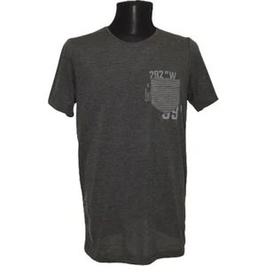 Barrels and Oil – Erkek Cep Çizgili Baskılı T-Shirt – Antrasit