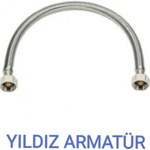 Yıldız Armatür Paslanmaz Çelik Örgülü Hortum,klozet,taharet Musluğu Fleksi Bağlantı Hortumu Flex 3/8-3/8 70 cm