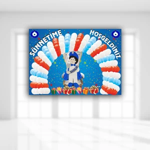 Süsle Bebek ve Parti Sünnetime Hoşgeldiniz Afiş - 70cm x 50cm