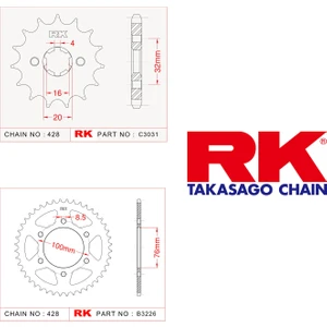 Yamaha YZF 125 R Rk Ön Arka Dişli 428 - 14/48 T (2008-2018)